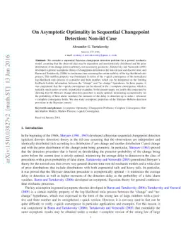 On Asymptotic Optimality in Sequential Changepoint Detection: Non-iid
  Case