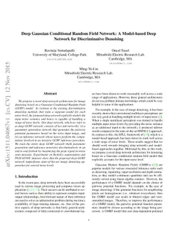 Deep Gaussian Conditional Random Field Network: A Model-based Deep
  Network for Discriminative Denoising