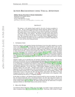 Action Recognition using Visual Attention