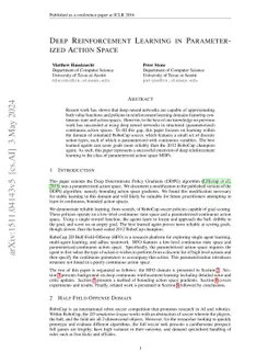 Deep Reinforcement Learning in Parameterized Action Space