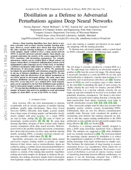 Distillation as a Defense to Adversarial Perturbations against Deep
  Neural Networks