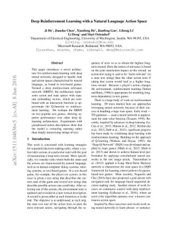 Deep Reinforcement Learning with a Natural Language Action Space