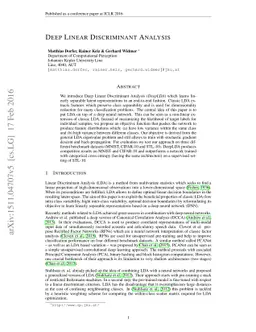 Deep Linear Discriminant Analysis