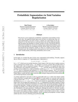 Probabilistic Segmentation via Total Variation Regularization