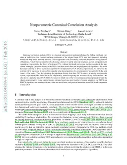 Nonparametric Canonical Correlation Analysis