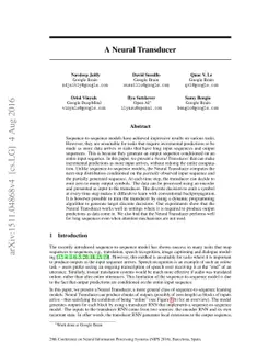 A Neural Transducer