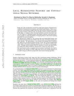 Handcrafted Local Features are Convolutional Neural Networks