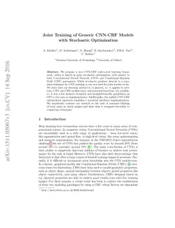 Joint Training of Generic CNN-CRF Models with Stochastic Optimization
