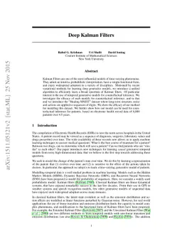 Deep Kalman Filters