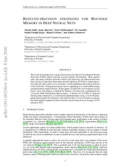 Reduced-Precision Strategies for Bounded Memory in Deep Neural Nets