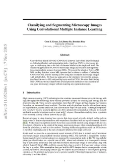 Classifying and Segmenting Microscopy Images Using Convolutional
  Multiple Instance Learning