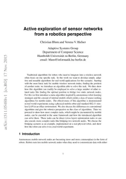 Active exploration of sensor networks from a robotics perspective