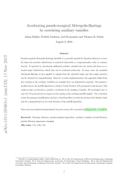 Accelerating pseudo-marginal Metropolis-Hastings by correlating
  auxiliary variables