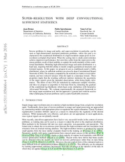 Super-Resolution with Deep Convolutional Sufficient Statistics