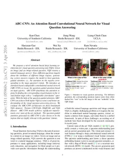 ABC-CNN: An Attention Based Convolutional Neural Network for Visual
  Question Answering