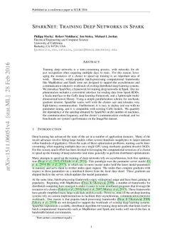 SparkNet: Training Deep Networks in Spark