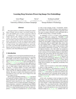 Learning Deep Structure-Preserving Image-Text Embeddings