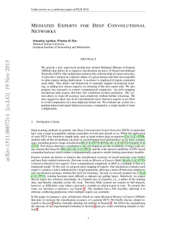 Mediated Experts for Deep Convolutional Networks