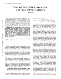 Spherical Cap Packing Asymptotics and Rank-Extreme Detection