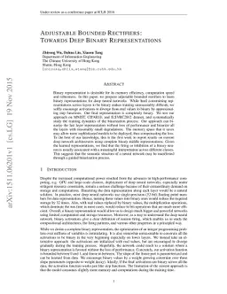 Adjustable Bounded Rectifiers: Towards Deep Binary Representations