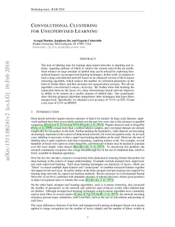 Convolutional Clustering for Unsupervised Learning