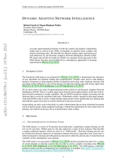 Dynamic Adaptive Network Intelligence