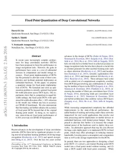 Fixed Point Quantization of Deep Convolutional Networks