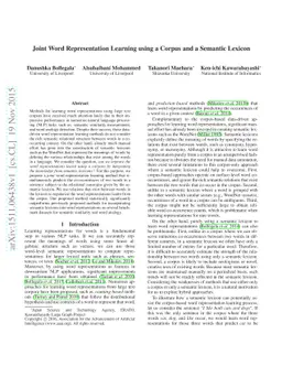 Joint Word Representation Learning using a Corpus and a Semantic Lexicon