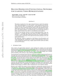 Delving Deeper into Convolutional Networks for Learning Video
  Representations