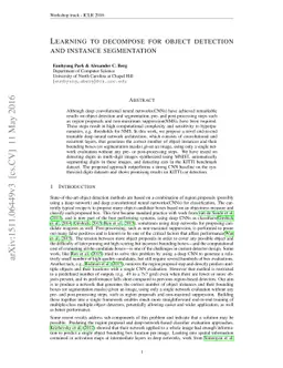 Learning to decompose for object detection and instance segmentation