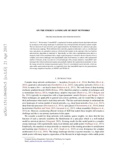 On the energy landscape of deep networks