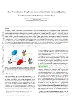 Hand Pose Estimation through Semi-Supervised and Weakly-Supervised
  Learning
