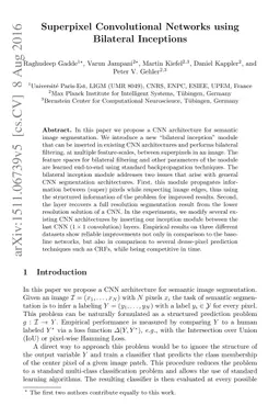 Superpixel Convolutional Networks using Bilateral Inceptions