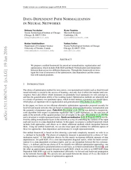 Data-Dependent Path Normalization in Neural Networks