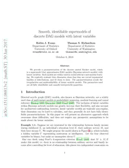 Smooth, identifiable supermodels of discrete DAG models with latent
  variables