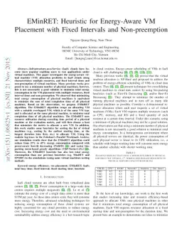 EMinRET: Heuristic for Energy-Aware VM Placement with Fixed Intervals
  and Non-preemption