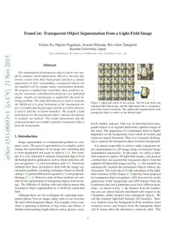 TransCut: Transparent Object Segmentation from a Light-Field Image