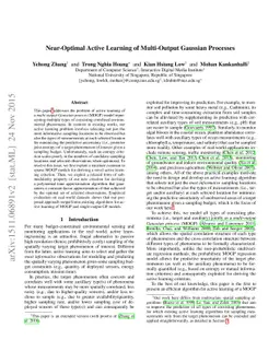 Near-Optimal Active Learning of Multi-Output Gaussian Processes