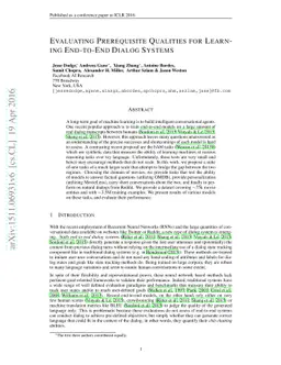 Evaluating Prerequisite Qualities for Learning End-to-End Dialog Systems