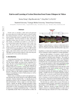 End-to-end Learning of Action Detection from Frame Glimpses in Videos