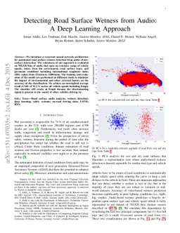 Detecting Road Surface Wetness from Audio: A Deep Learning Approach