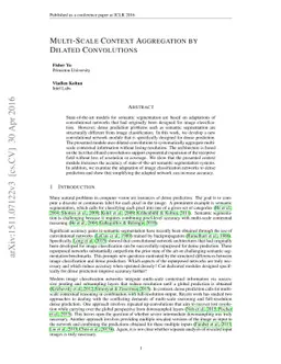 Multi-Scale Context Aggregation by Dilated Convolutions
