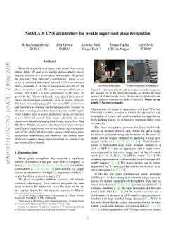 NetVLAD: CNN architecture for weakly supervised place recognition