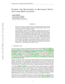 Pushing the Boundaries of Boundary Detection using Deep Learning