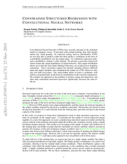 Constrained Structured Regression with Convolutional Neural Networks