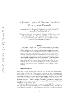 A Symbolic Logic with Concrete Bounds for Cryptographic Protocols