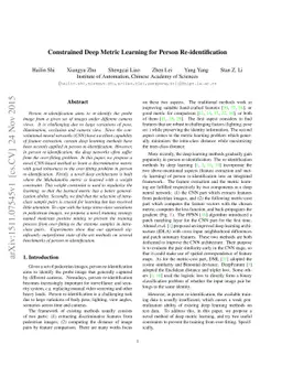 Constrained Deep Metric Learning for Person Re-identification