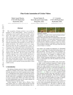 Fine-Grain Annotation of Cricket Videos