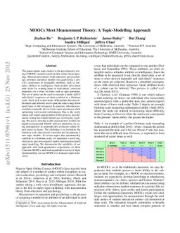 MOOCs Meet Measurement Theory: A Topic-Modelling Approach