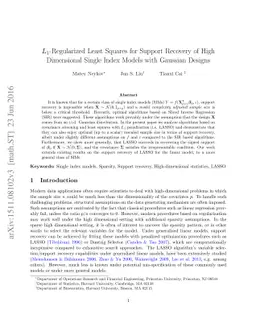 L1-Regularized Least Squares for Support Recovery of High Dimensional
  Single Index Models with Gaussian Designs